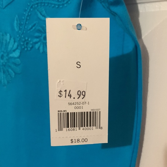 [NWT] Bright blue Banana Republic tank top with floral embellishment | Size: S - Picture 5 of 5